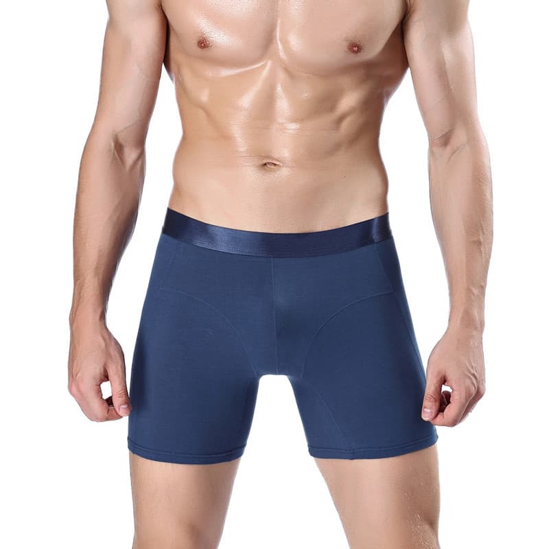 Men's Sports Extended Cotton Boxer Briefs Running Anti-Chafe 5-Inch Shorts Shaping Business Solid Color Underwear