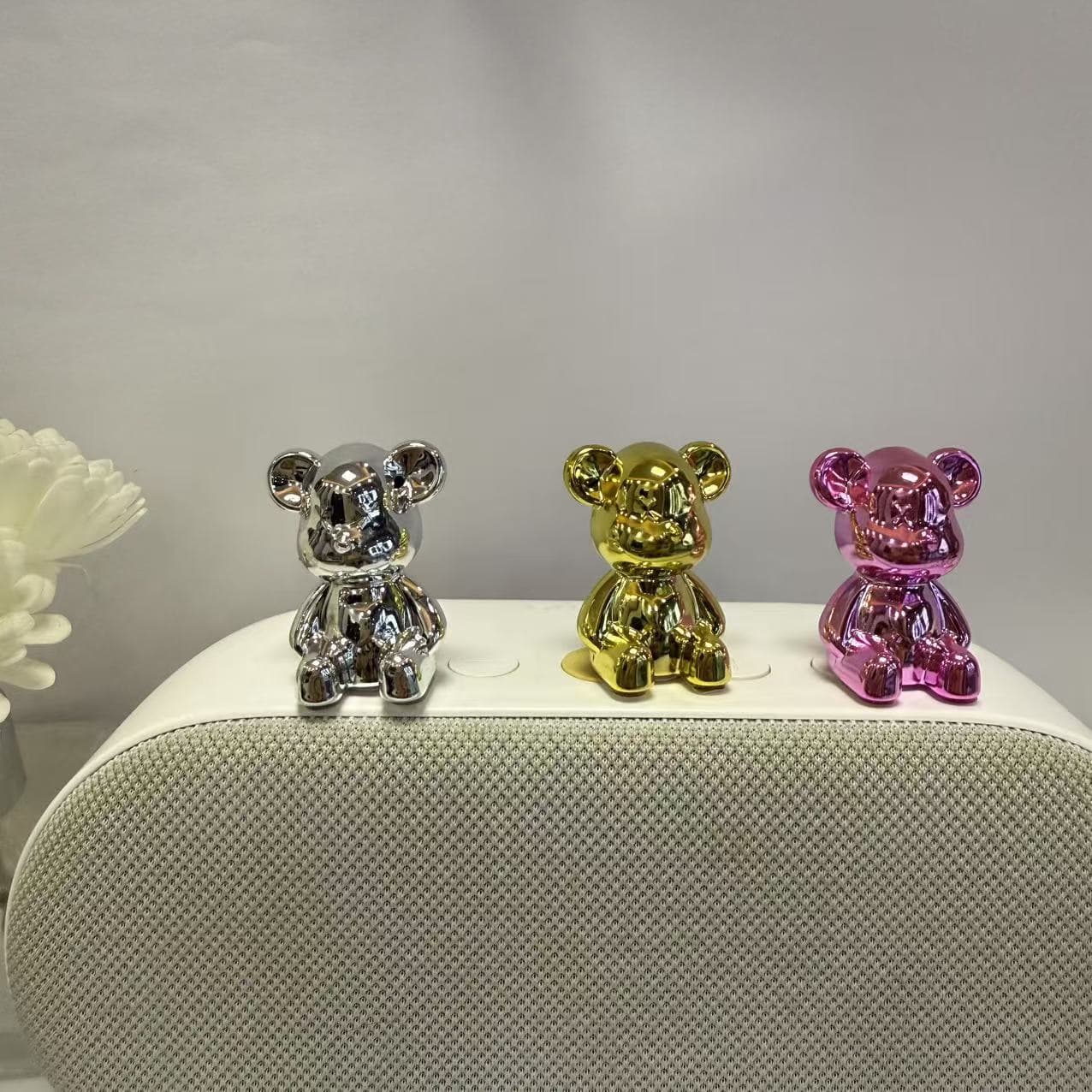 Cross-border Creative Electroplated Long-Ear Rabbit Craft Toothpick Holder Cup Lid Handle Accessory Tissue Box Decoration