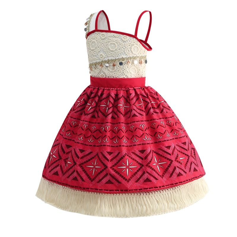 2024 Moana 2 Cosplay Fringe Beach Dress, Amazon Cross-border Children's Performance Dress