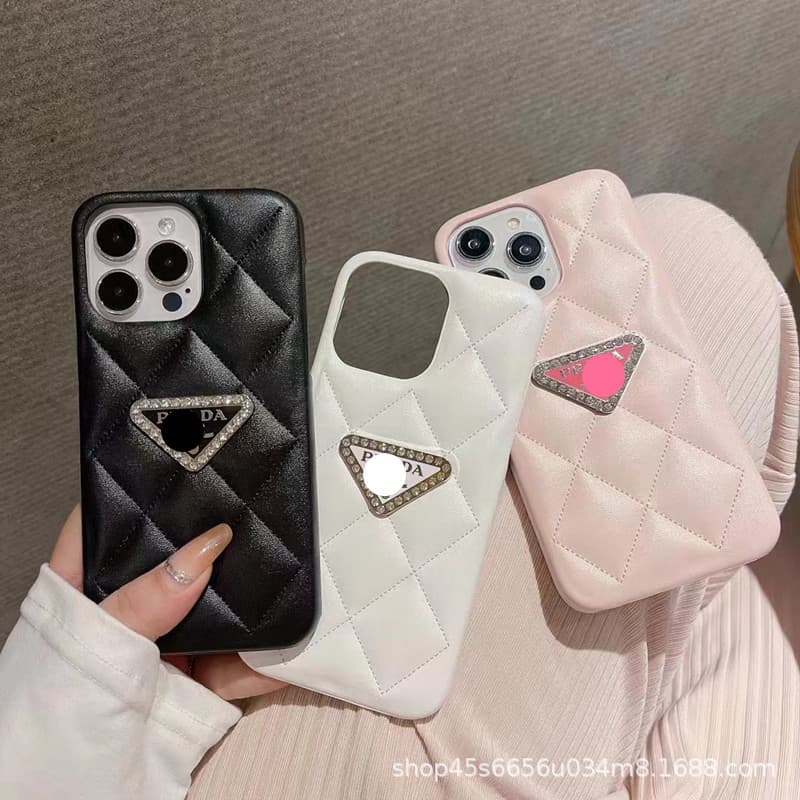 Premium Diamond Pattern Apple iPhone 16 Pro Max Case 15/14/13/12/11 Hard Shell Protective Leather Case