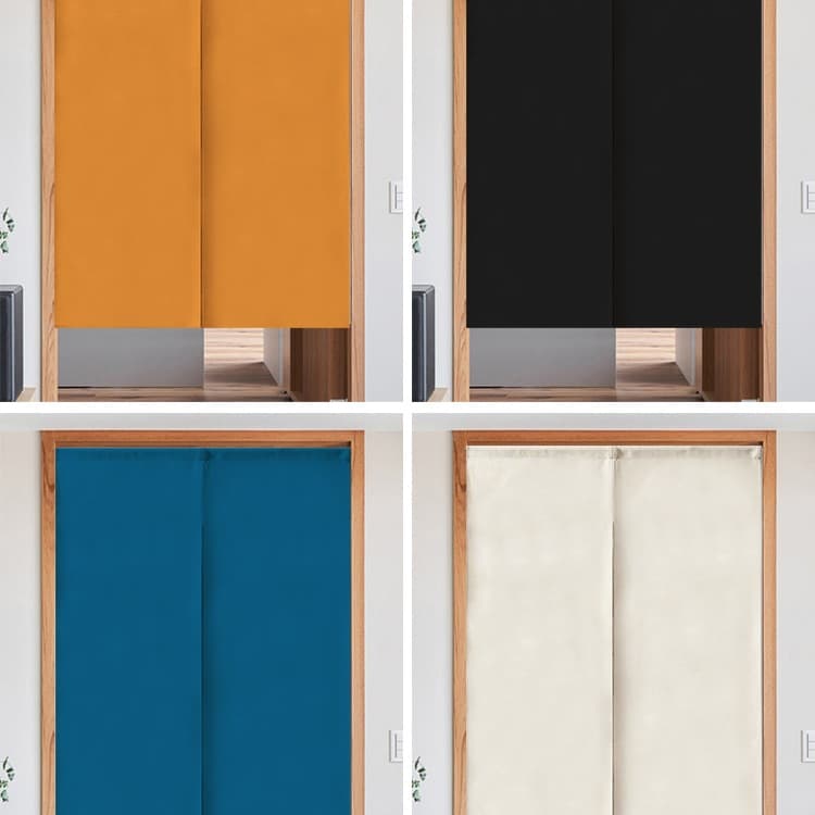 Solid Color Door Curtain Partition Curtain, Customizable for Bathroom, No-Drill Fabric Curtain, Hanging Curtain for Kitchen, Bathroom Partition Curtain