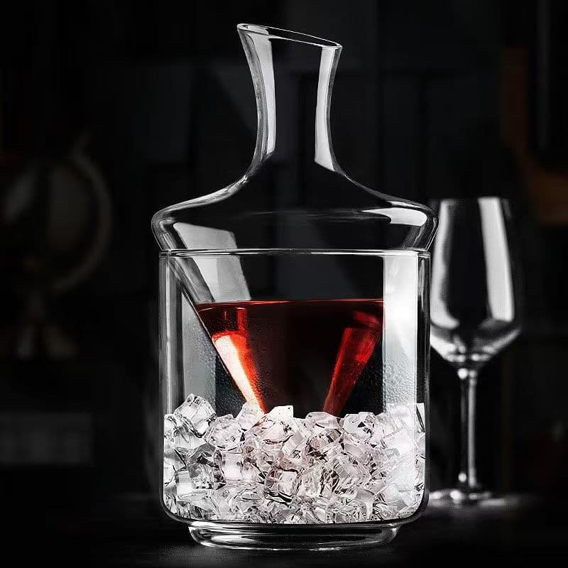 Glass Ice Bucket Wine Decanter Rotating Creative Wine Dispenser Pitcher Home Barware Set Wine Server