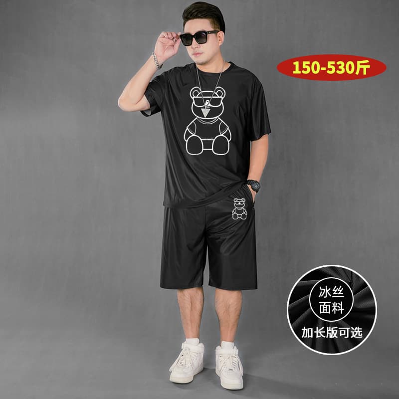 Extended T6019 T-Shirt - D7019B Ice Silk Shorts - C8019B Ice Silk Pants Casual Matching Set