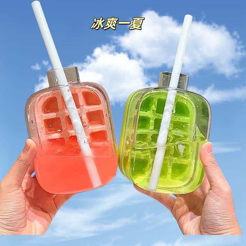 Ice Cube Mold Press-Type Ice Grid Water Bottle Cup Household Food-Grade Ice Maker Freeze Ice Cube Cup Magic Tool