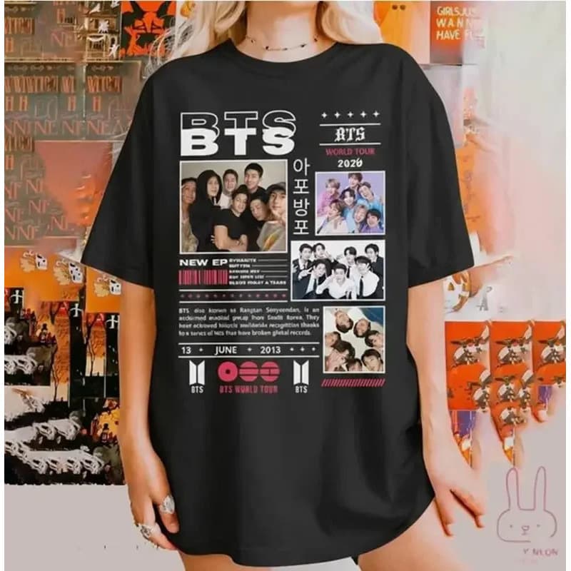 BTS 2026 World Tour Graphic Tee K-pop Bangtan Concert