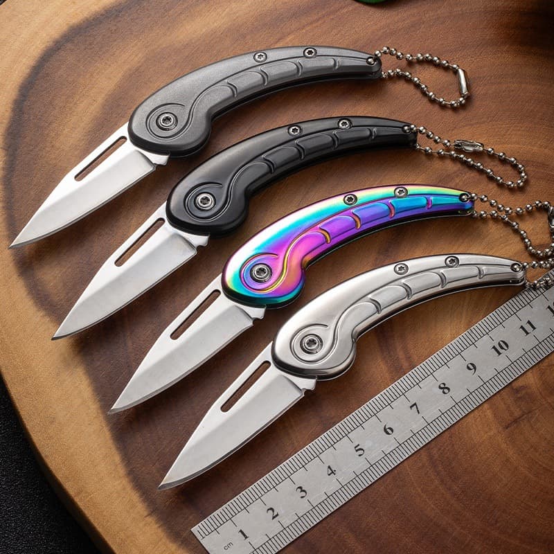 Unlocked Outdoor Colorful Eagle Eye Mini Folding Knife Picnic Camping Fruit Knife Portable Stainless Steel Tool