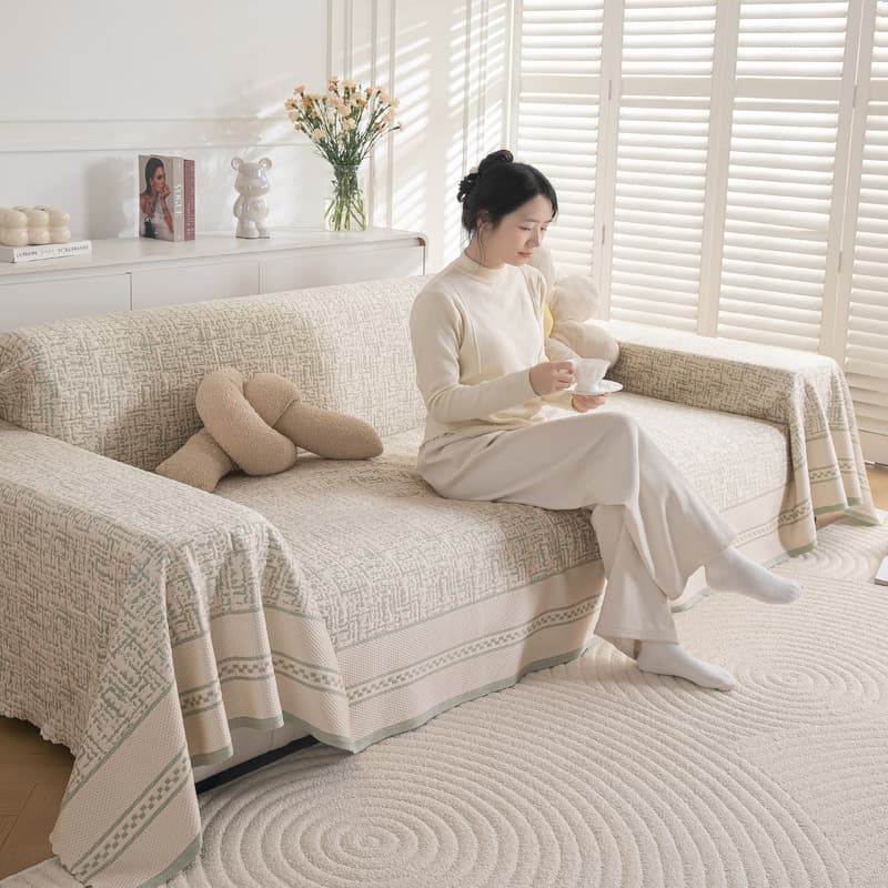 Sofa Cover Cloth, Summer Cool Feeling, Ice Silk, New Style Sofa Towel, Summer Non-Slip Cover, High-End Cushion Cover Blanket