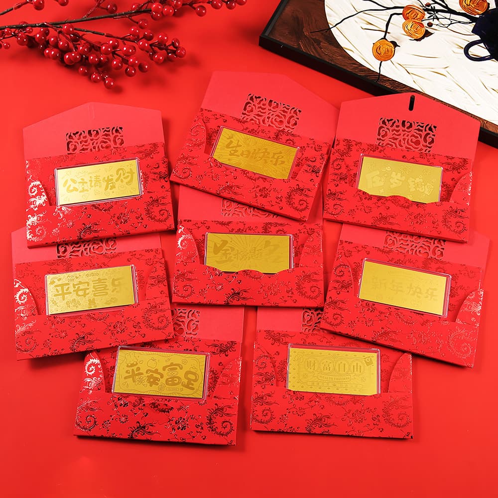 Commemorative banknotes, red envelopes, pure gold 999, holiday celebrations, birthdays and further education blessings, happy birthday, gold banknotes, wealth live streaming souvenirs