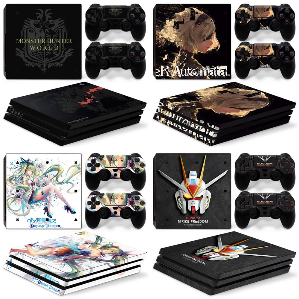PS4 Pro Console Sticker PS4 Pro Accessories Game Console Cartoon Decal Wood Grain Stone Grain Geometric Camouflage