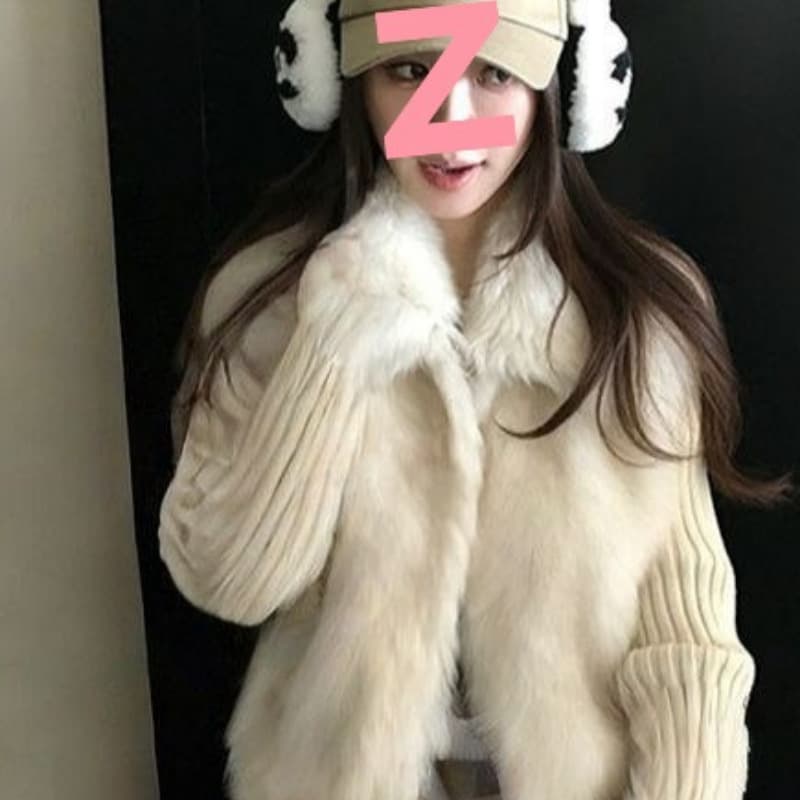 2025 Plush Warmth Selected King Toca Fur Short Sleeve Fashion One-Piece Jacket Lapel Patchwork Knit Thick Leather