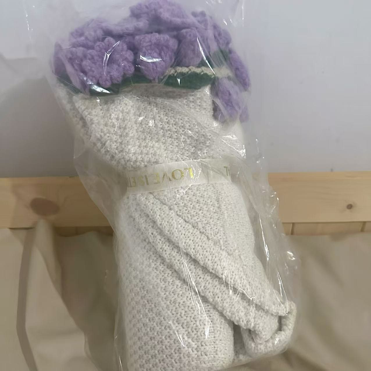 [Finished Product] Bouquet Blanket Hand-Knitted Flowers Festival Gift for Best Friend, Mother's Day, Valentine's Day