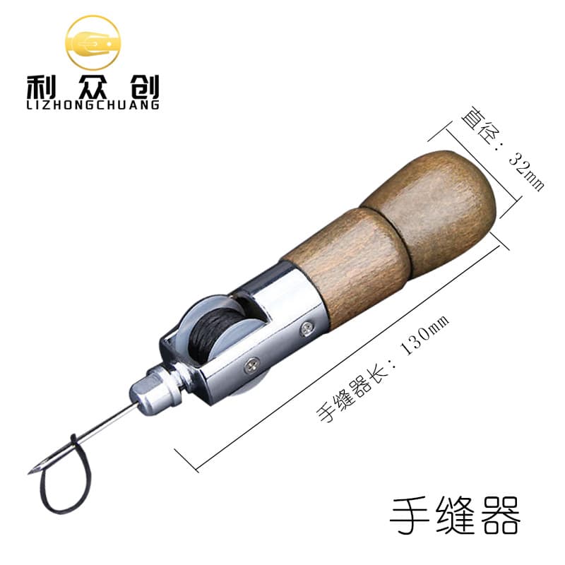 Hand Stitching Tool DIY Leather Craft Vegetable Tanned Leather Sewing Awl Stick Leather Carving Diamond Chisel Hand Stitching Machine Threader