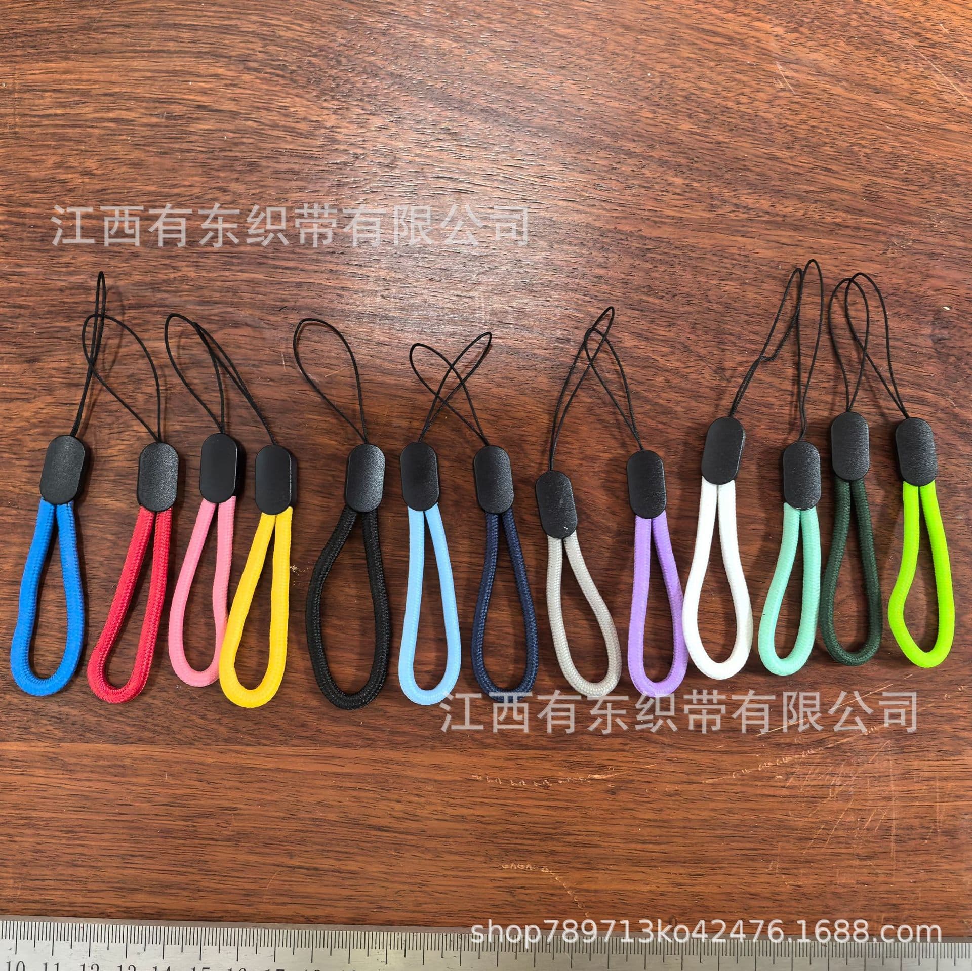 Manufacturer ready stock wholesale short colored thick round rope phone lanyard remote control lanyard USB drive cup anti-drop lanyard.