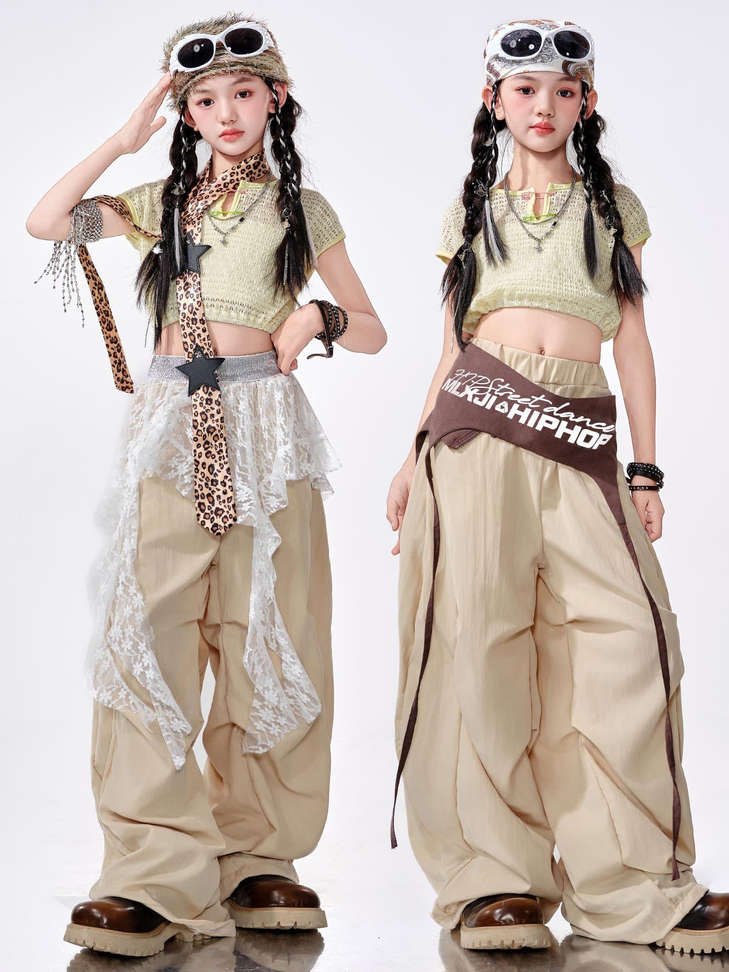 Jazz Dance Girls Outfit Trendy Cool Girl Jazz Street Dance Fashion Summer Set Girl Group Sweet Cool Style Runway Performance Costume