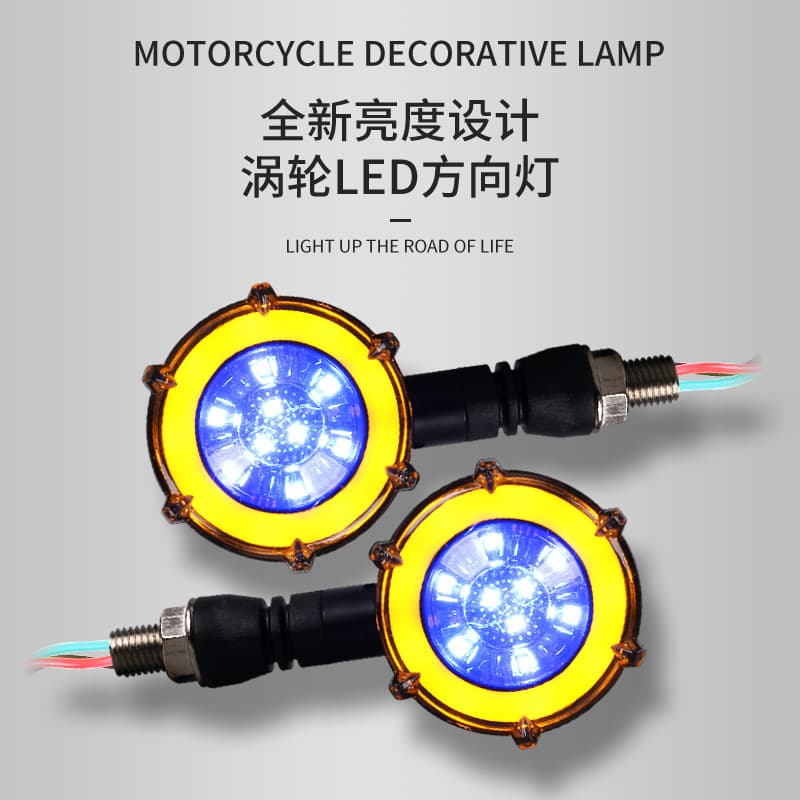 New 12V Turbo LED Turn Signal Light Retro Harley Motorcycle Turn Indicator Universal Modification Accessory Sequential Light