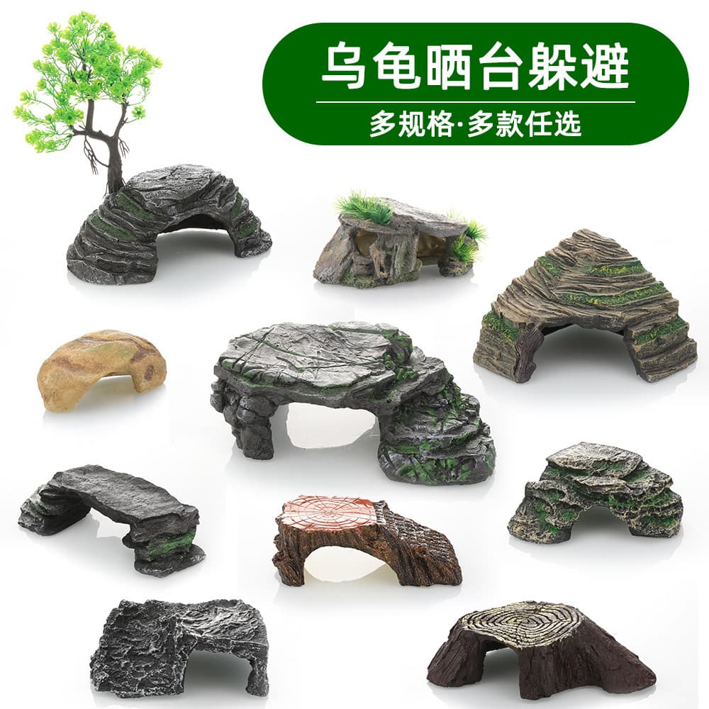 Turtle Basking Platform Climbing Ramp Turtle Tank Landscaping Sunbathing Stone High Water Level Hiding Cave Rest Island Floating Platform