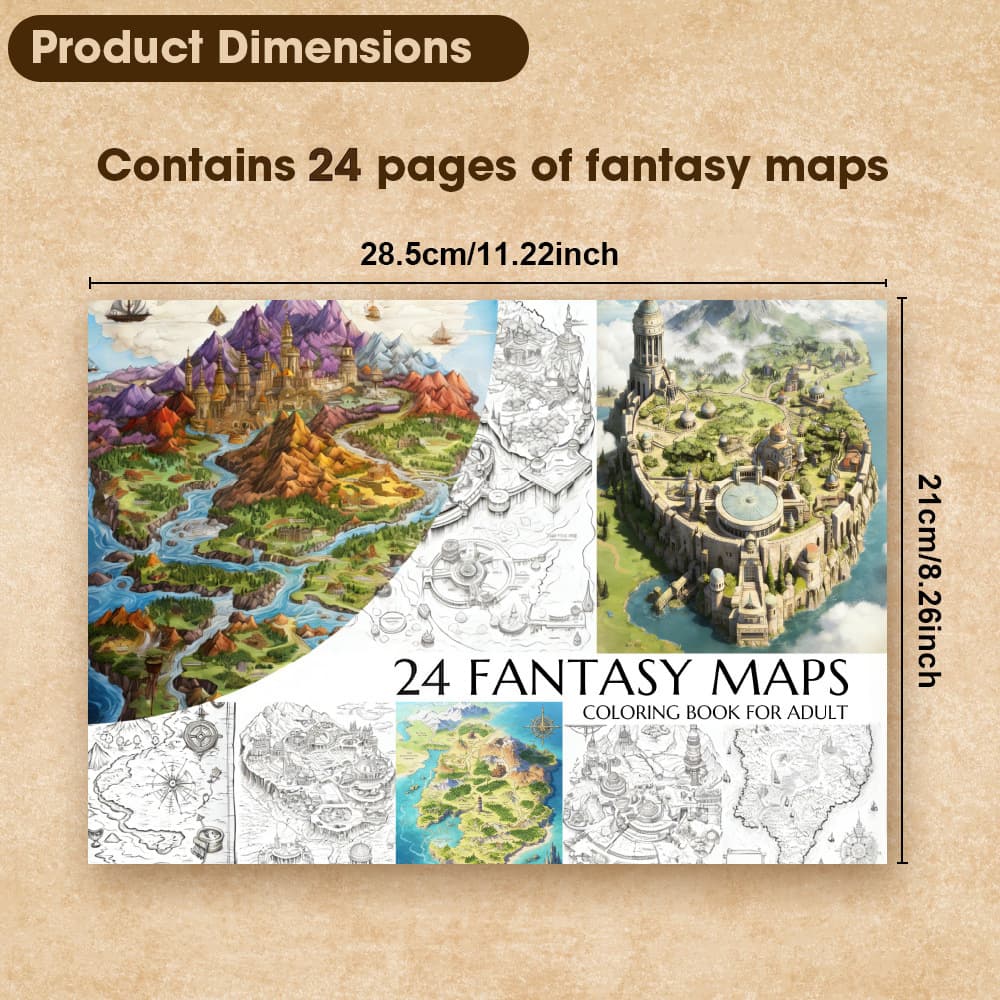 Cross-Border New Hot-Selling Retro Map Coloring Book Doodle and Graffiti Coloring Book