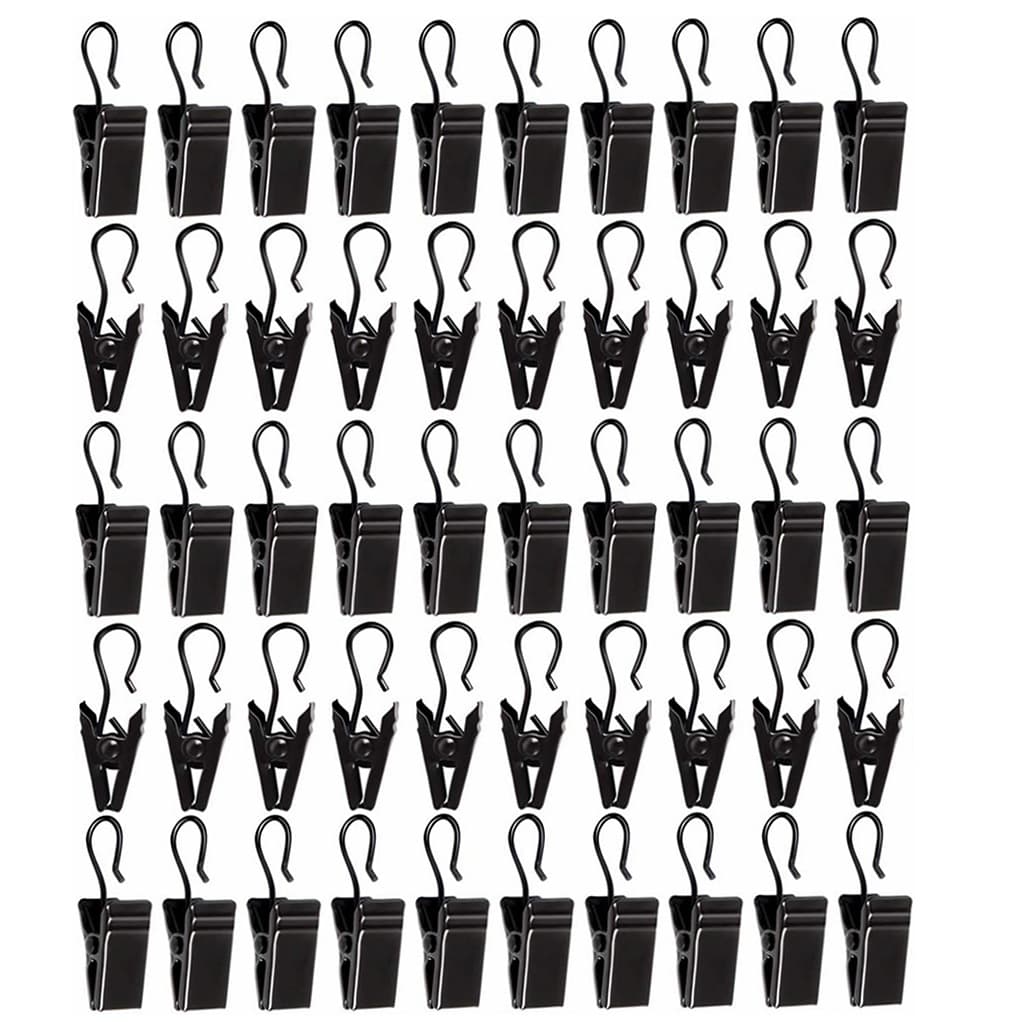 Black Stainless Steel Clip Curtain Hook Replacement Accessory, Curtain Wear-Part Replacement