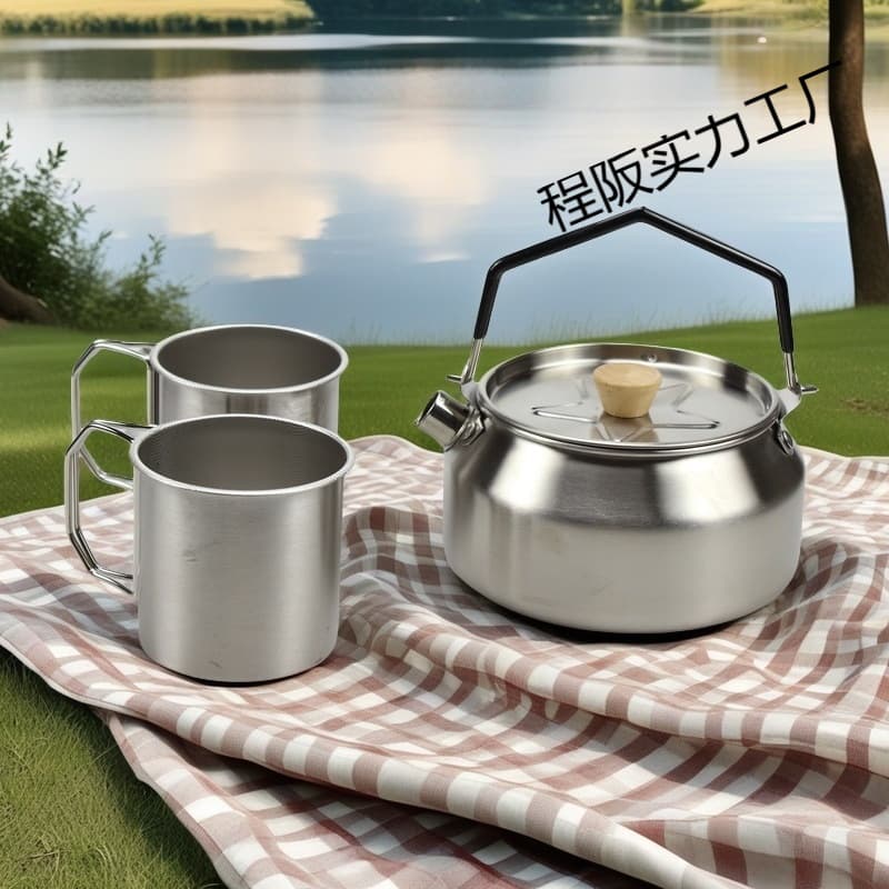 304 Stainless Steel Home Outdoor Kettle, Camping Portable Soup Pot, Frying Pan, Travel Kettle, Coffee Pot, Tea Pot