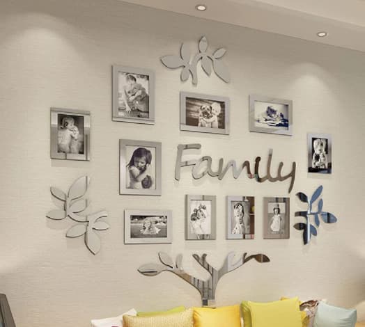 Family Tree 3D Acrylic Wall Stickers Living Room Bedroom Sofa Photo Tree Wall Decor Decals