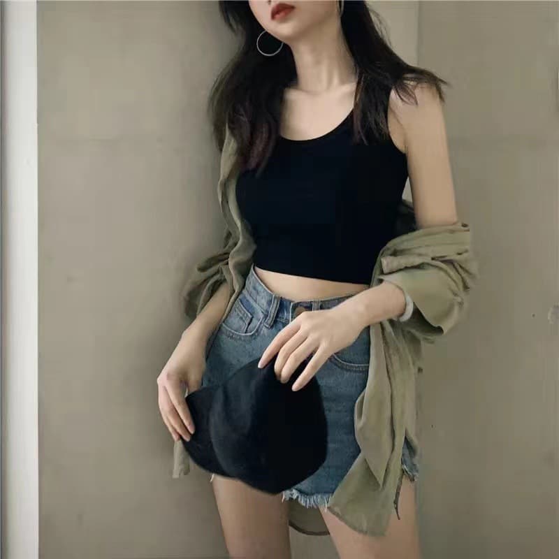 2026 New Style Spicy Girl Camisole Short Top for Women, Tight-Fitting Crop Top for Layering or Outerwear
