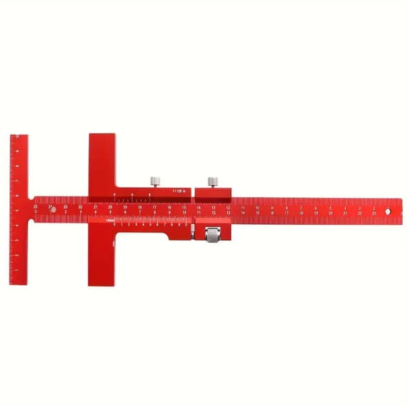Woodworking scribing ruler aluminum alloy sliding scribing ruler with T-shaped right-angle marking measurement mark woodworking DIY tool