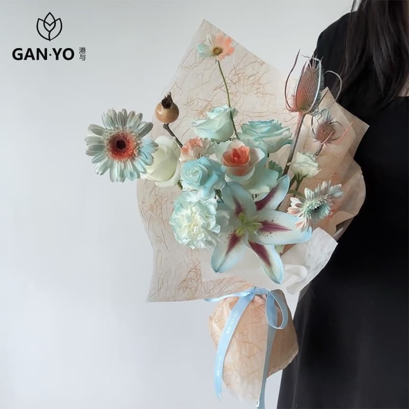 Hong Kong & Japanese Import Washi Flower Bouquet Wrapping Inner Liner Paper Floral Shop Flower Wrapping Paper Handmade DIY Material
