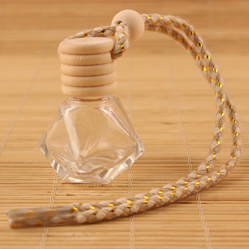 8ml Diamond-Shaped Perfume Bottle, Car Perfume Bottle Pendant, Transparent Glass Empty Bottle, Perfume Bottle Car Pendant