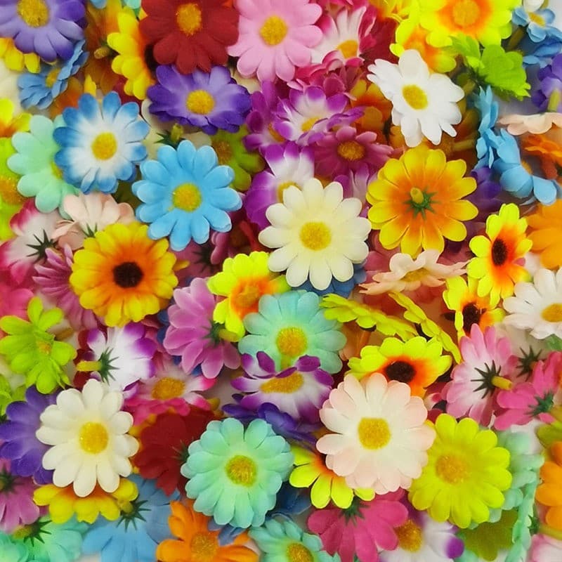 Artificial Silk Flowers Multicolor Daisy Mini Flowers Home Wedding Decoration Daisy DIY Accessories 4cm Blooms