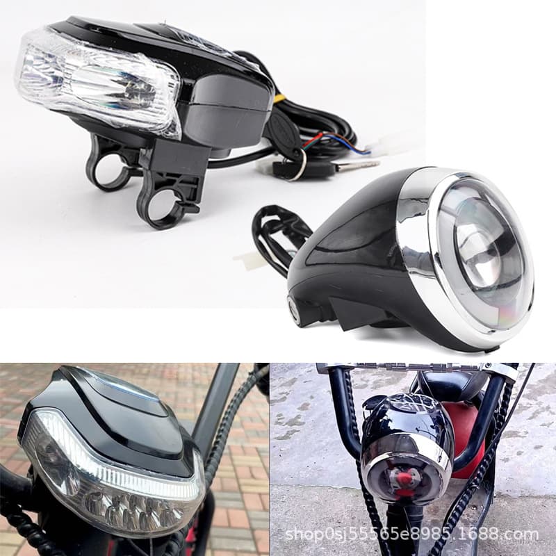 60V Harley-Style Electric Scooter Dashboard LCD Bluetooth Battery Indicator Front Light Lithium Lead-Acid Motorcycle Accessories