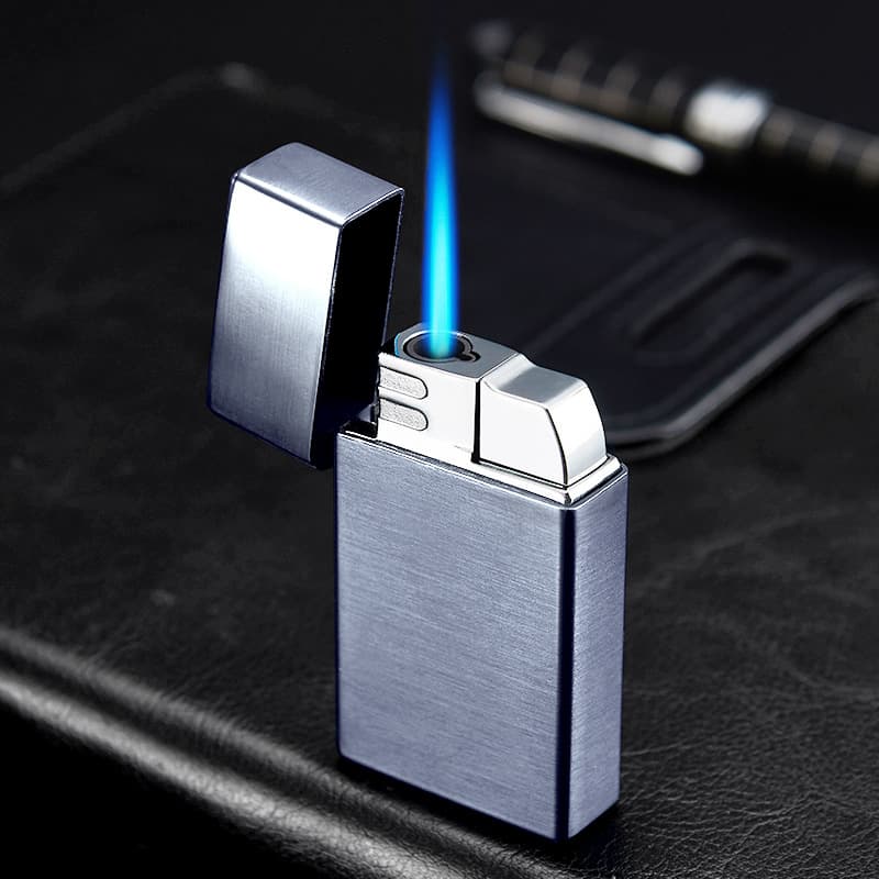 F043A Trendy Classic Model Square Inflatable Straight Lighter with Laser Advertising Logo