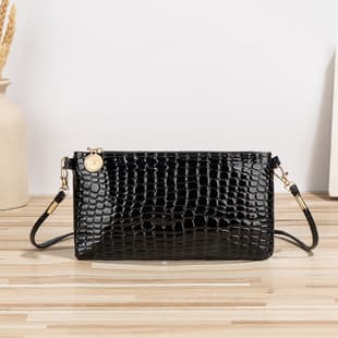 New Crocodile Texture Clutch Bag Mini Square Bag Women Coin Purse Shoulder Crossbody Bag Key Phone Wallet