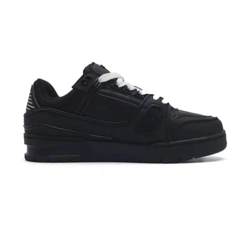High Version LV Trainer White Cement Small White Shoes Women's Denim Blue Genuine Leather Classic Casual Putian LV Shoes