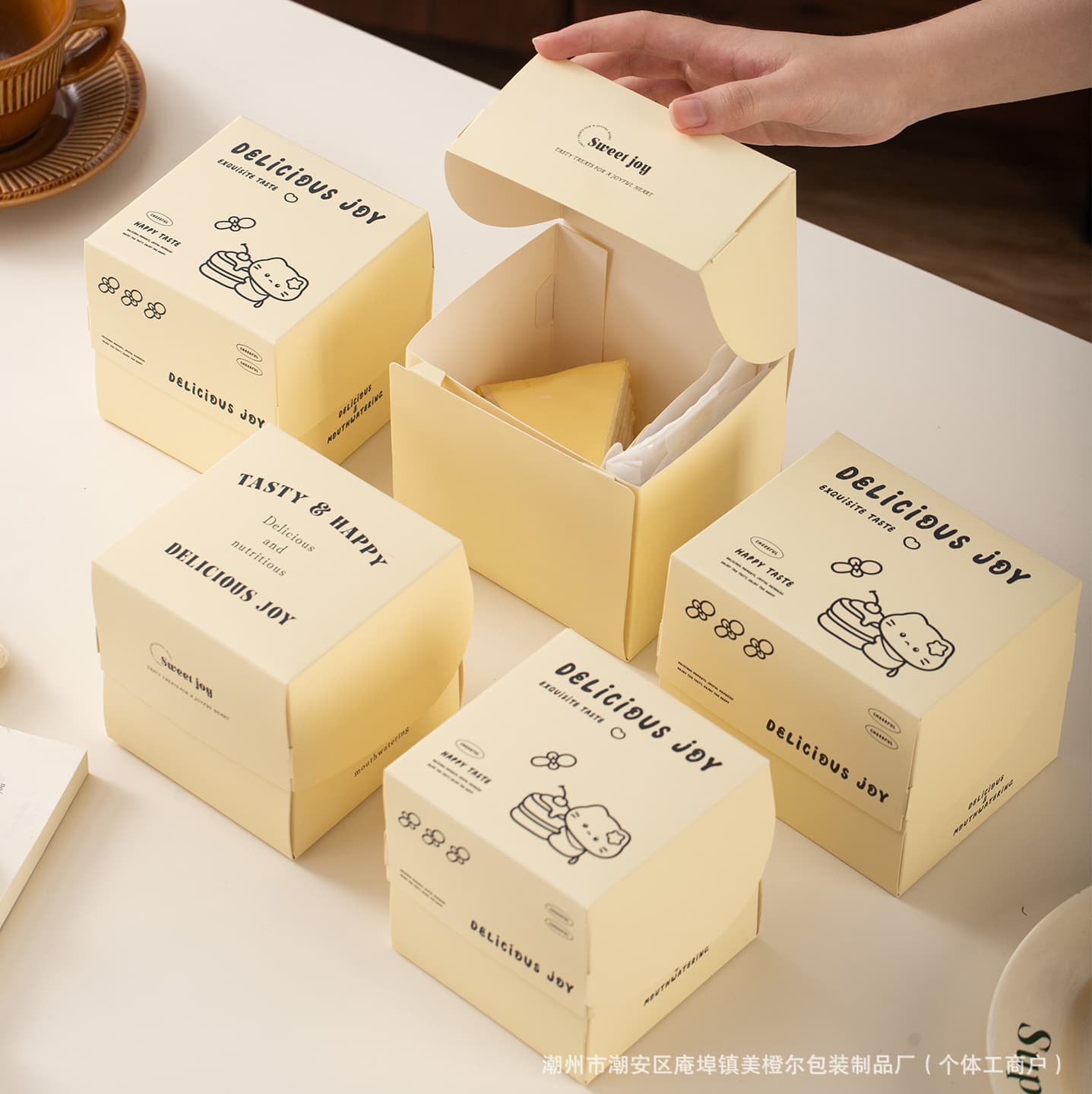 Mini Cake Packaging Box Dessert Box Cut Slice with Ice Pack Mousse Mille Crepe Box 2-3 Inch French Pastry Box