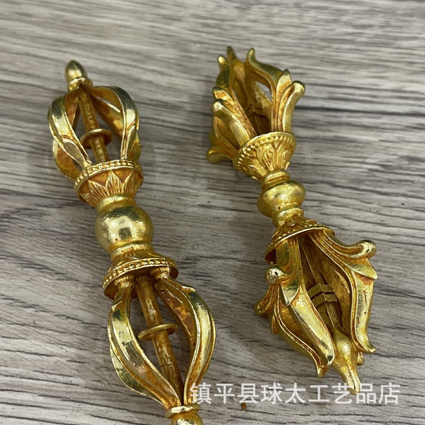 Tibetan-style Five-Prong Vajra, Antique Vajra, Home Decoration Large Nine-Prong and Four-Prong Vajra