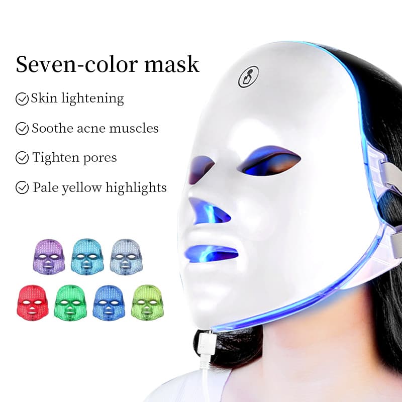 Home Use Color Light Mask with Seven-Color Spectrum Beauty Device, Facial Mask Instrument