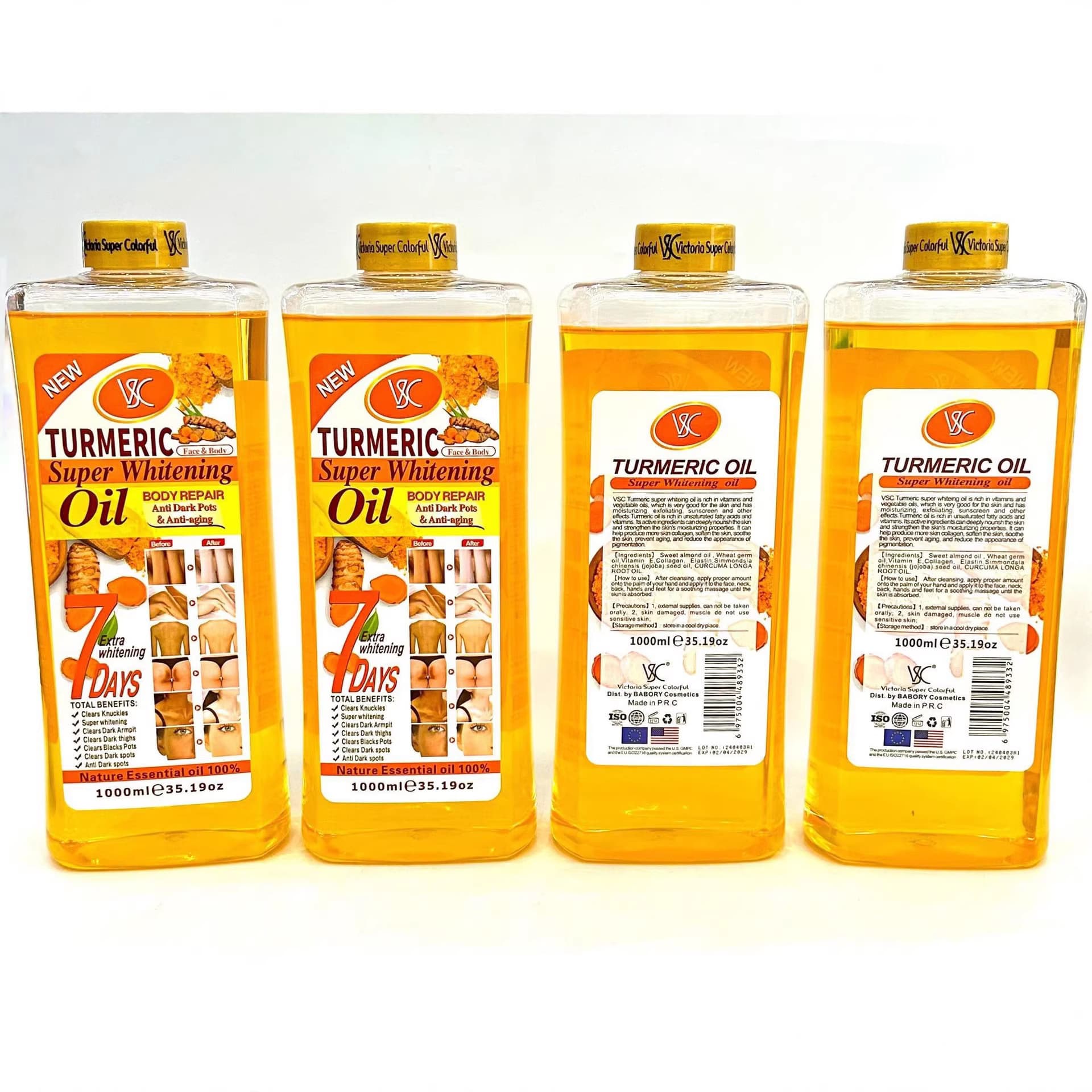 Cross-border Hot Selling Turmeric Oil 1000ml Body Face Turmeric Essential Oil Skin Care Massage Oil