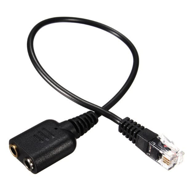 Computer Headset to Telephone Headset Adapter, Dual 3.5mm to RJ9 Crystal Head, Headset Converter, Connector Adapter Cable