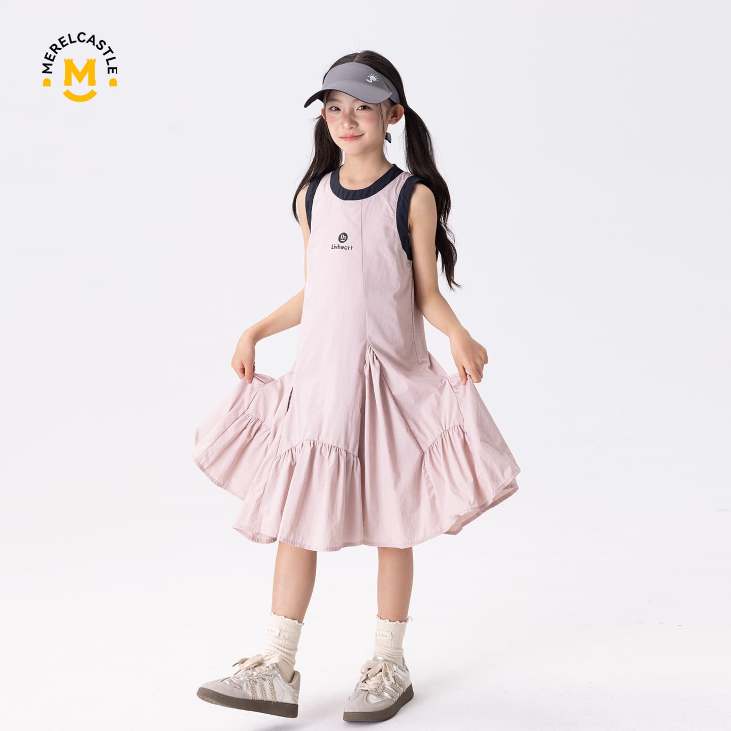 26XQZ650 Girls Outdoor Sporty Dress Summer 2026 New Style for Older Children Fashionable Summer Dress