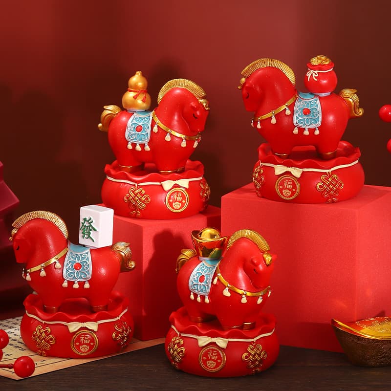 2026 New Year Creative Gift New Chinese Style National Trend Horse Year Auspicious Horse Brings Wealth Desktop Fortune Decoration Ornament