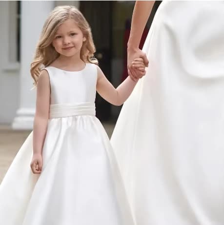 Solid Color Satin Children's Dress Princess Dress 2026 New Sleeveless Daily European and American Style Girls' Dress Aliexpress Supply