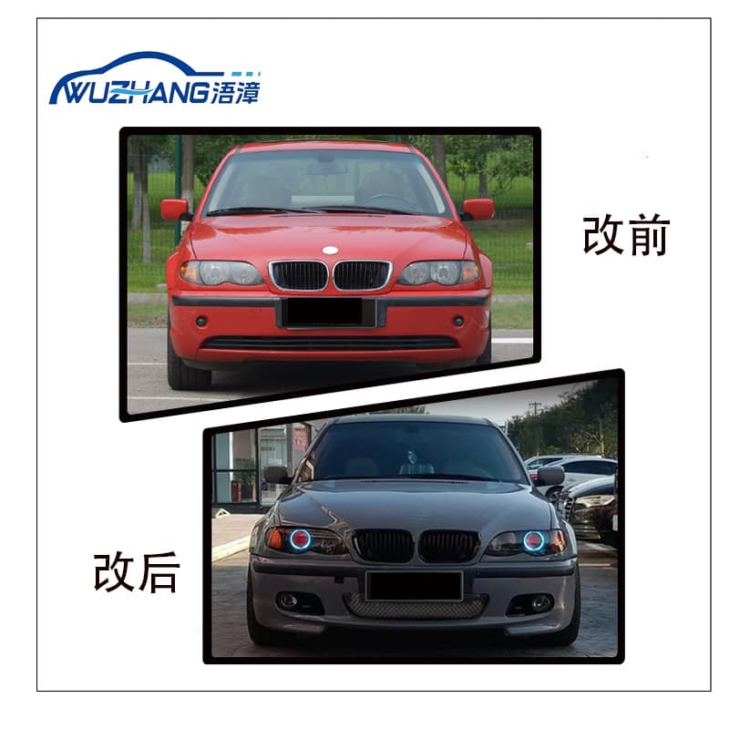 For BMW 3 Series E46 MT Front Bumper Conversion Kit Fog Light Bumper Skin Pre-facelift Grille Post-facelift Grille Accessories Export