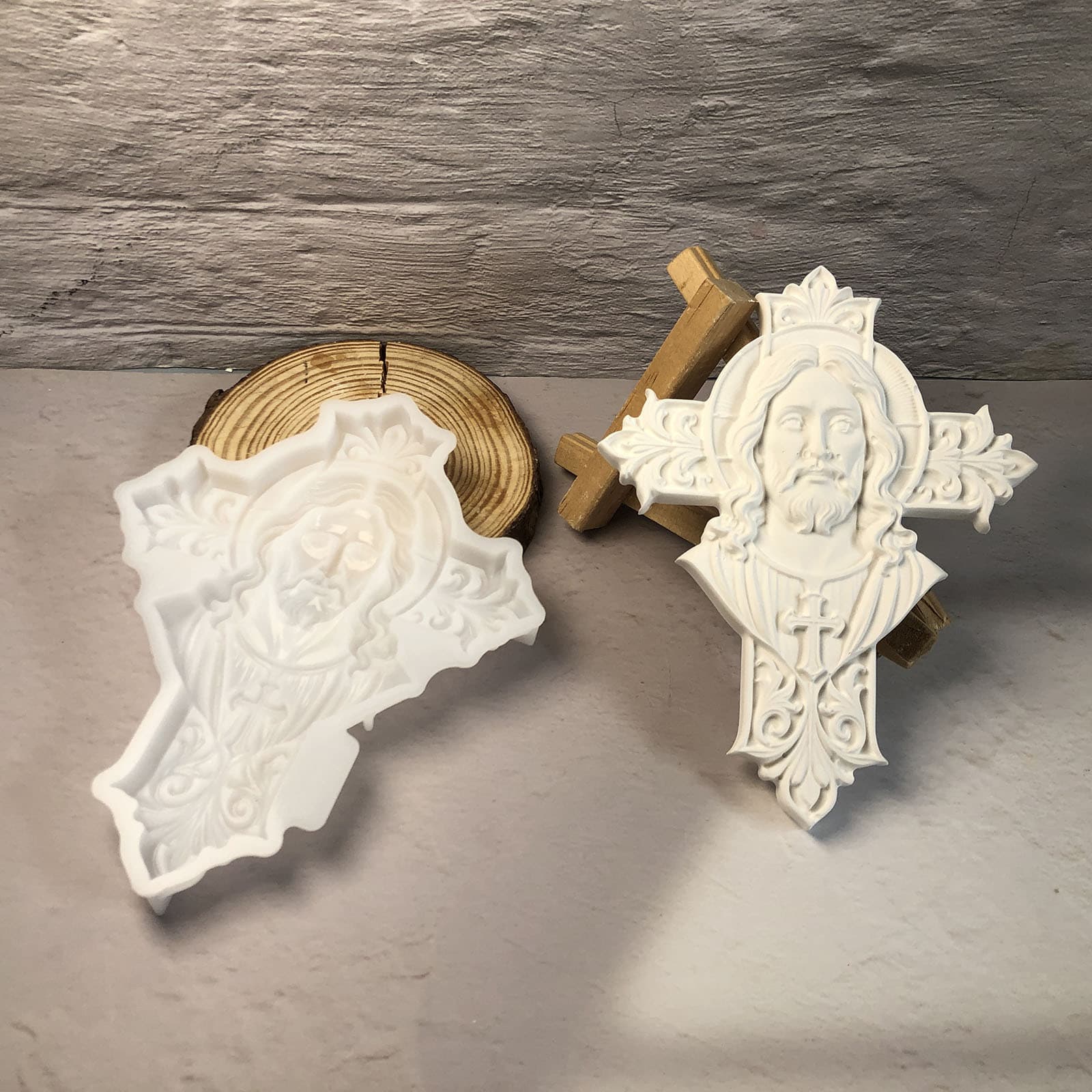 X1775 Cross Wall Hanging Decorative Cement Plaster Mold DIY Silicone Mold