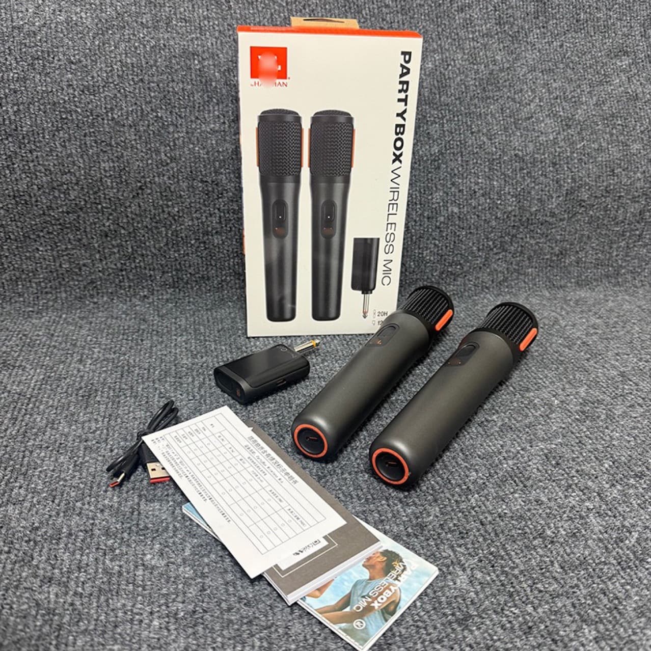 Cross-border Trade One-to-Two Wireless Microphone PartyBox Wireless Mic Home Singing KTV Microphone