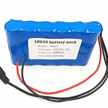 18650 Lithium Battery 6S1P 24V 2000mAh Rechargeable Battery Pack with BMS + Charger