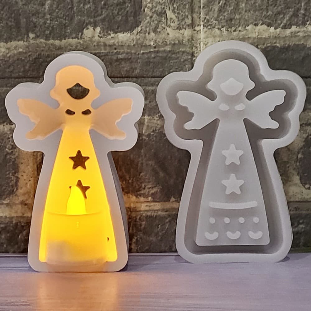 S1680 Angel Figurine Decorative Cement Plaster Mold DIY Silicone Mold