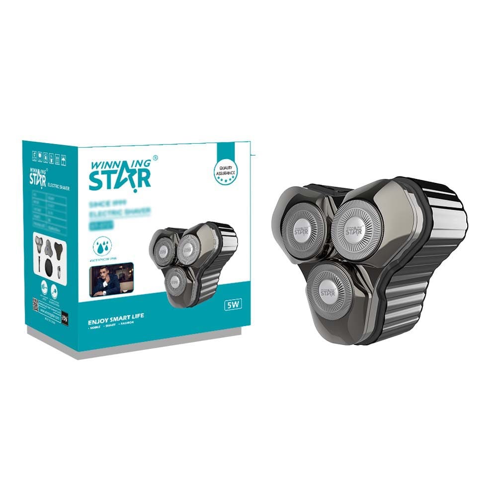 Winningstar Cross-border Home Waterproof Durable TYPE-C Cable 3-Head Electric Portable Travel Razor