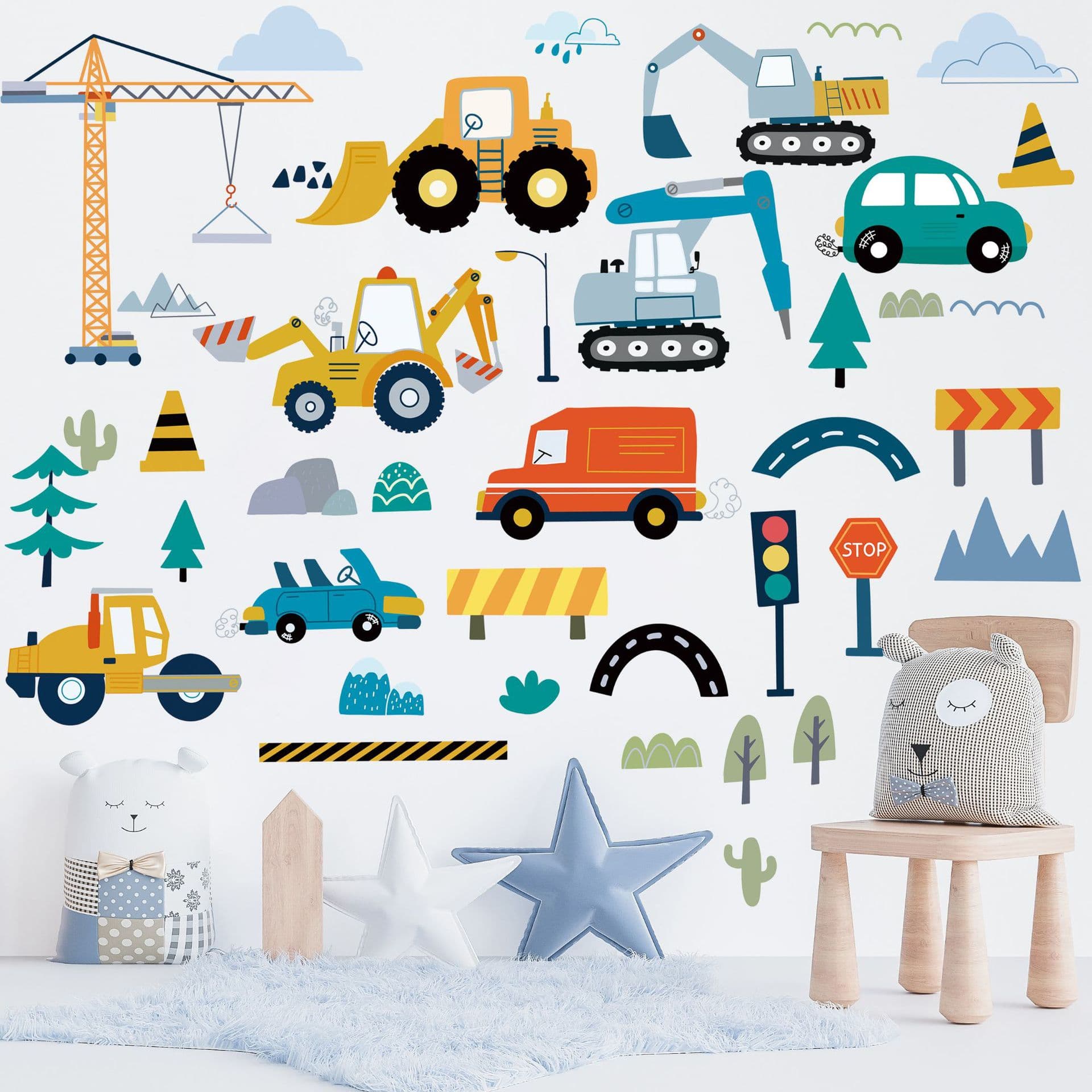 Children's Room Wall Stickers Car Wall Stickers Glass Wall Cartoon School Stickers Toy Kitchen Blackboard Decorative Painting