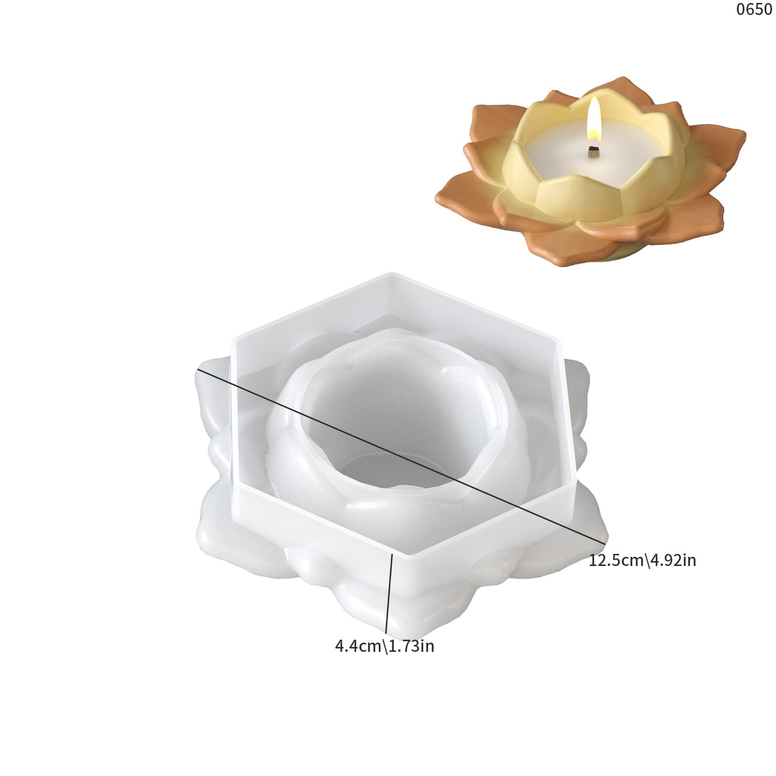 Cross-border DIY Resin Mold Lotus Flower Storage Plaster Cup Aromatherapy Resin Candle Cup Silicone Mold Wholesale