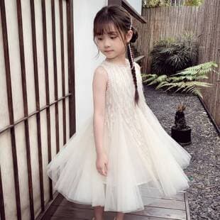Girls Princess Dress Summer 2026 New Style Children's Tank Top Dress Little Girl Summer Dress Fashionable Mesh Fabric Dress